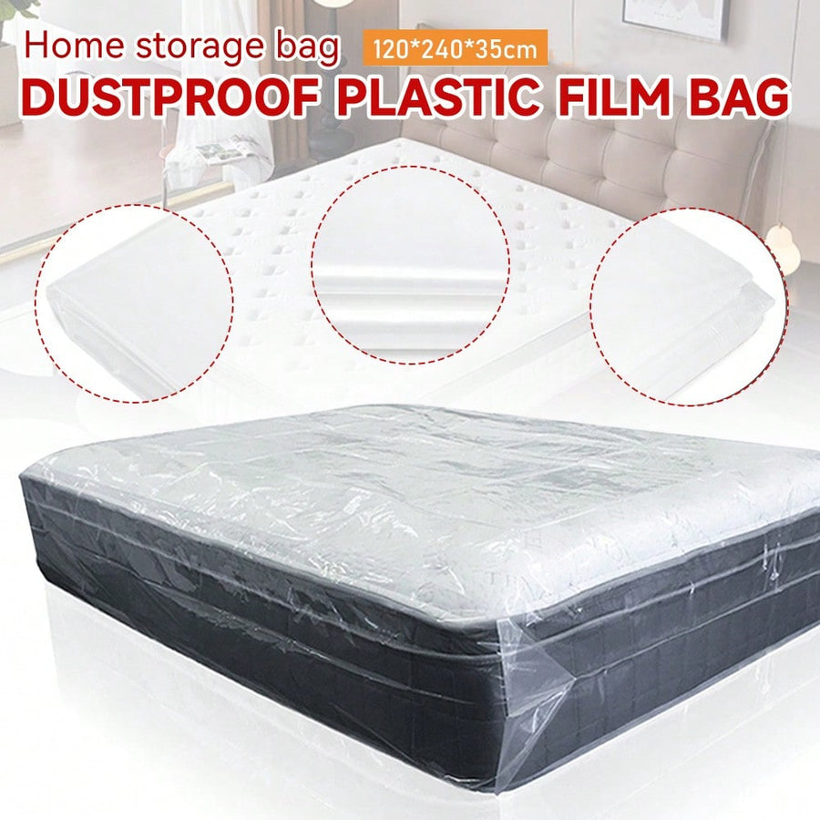 120*240*35cm Dust-Proof Mattress Packaging Bag, Double-Layer 8 Mil Plastic Film Bag, Super Large Moving & Storage Dust/Moisture Proof Bag, Furniture Dust Cover Cloth, Living Room & Bedroom Dust Protector